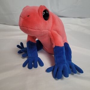 Wild Republic Pink & Blue Frog Plush Stuffed Animal 10"